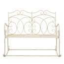 Garden Bench 104 cm Iron Antique White