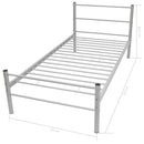 Bed Frame Grey Metal King Single Size