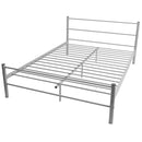 Bed Frame Grey Metal Double Size