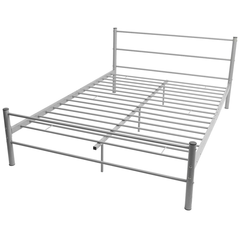 Bed Frame Grey Metal Double Size