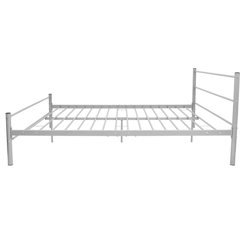 Bed Frame Grey Metal Queen Size