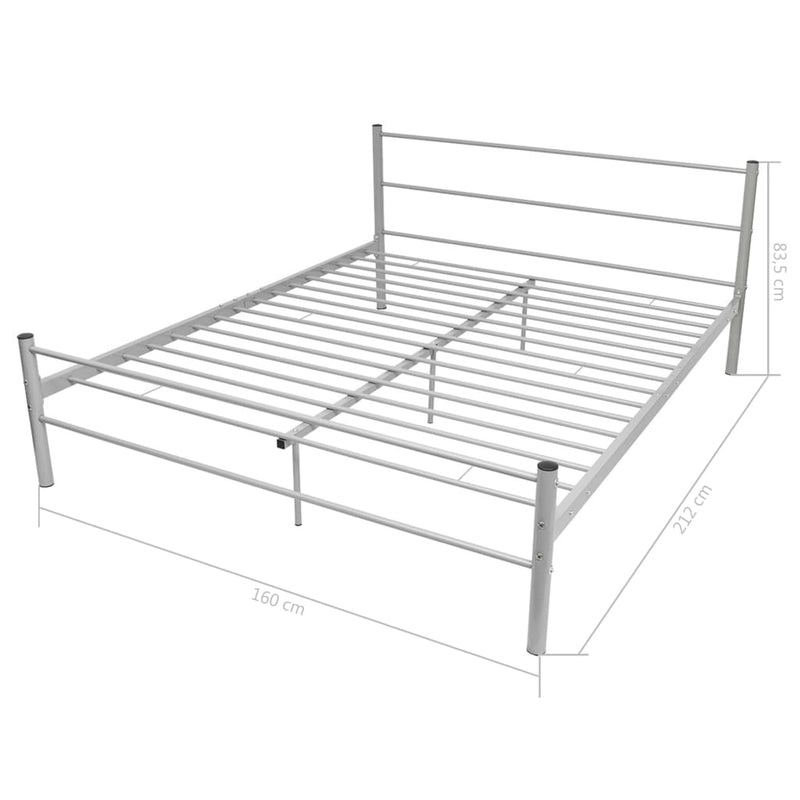 Bed Frame Grey Metal Queen Size