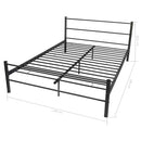 Bed Frame Black Metal Double Size