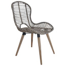 Dining Chairs 6 pcs Brown Natural Rattan