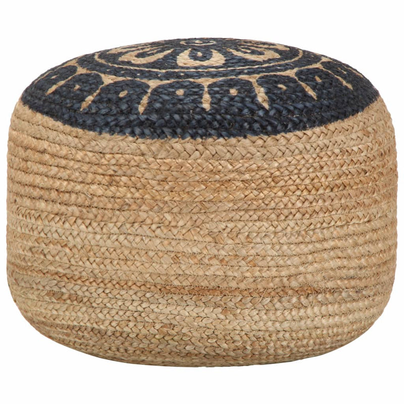 Handmade Pouffe Blue 45x30 cm Jute