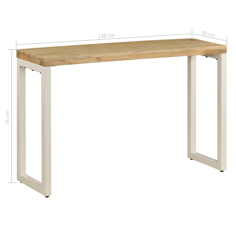 Console Table 120x35x76 cm Solid Mango Wood and Steel