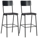 Bar Chairs 2 pcs Black Solid Plywood Steel