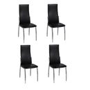 Dining Chairs 4 pcs Black Faux Leather