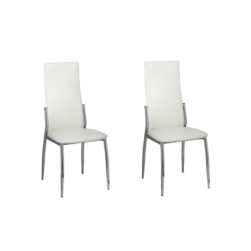 Dining Chairs 2 pcs White Faux Leather
