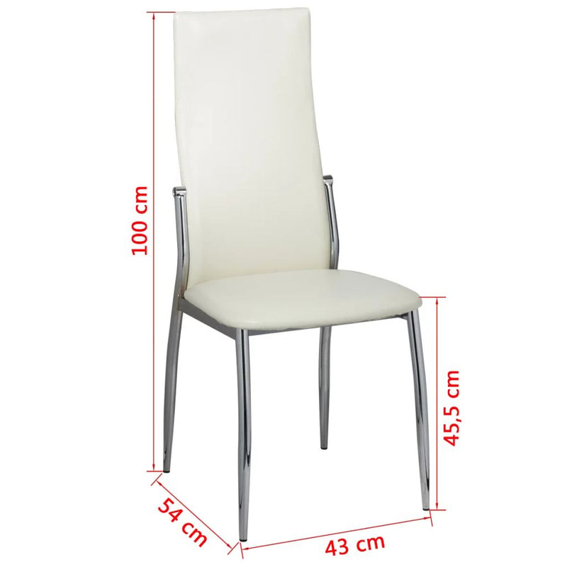 Dining Chairs 2 pcs White Faux Leather.