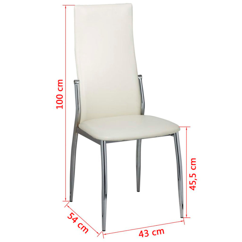 Dining Chairs 4 pcs White Faux Leather.