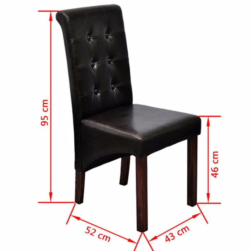 Dining Chairs 2 pcs Brown Faux Leather