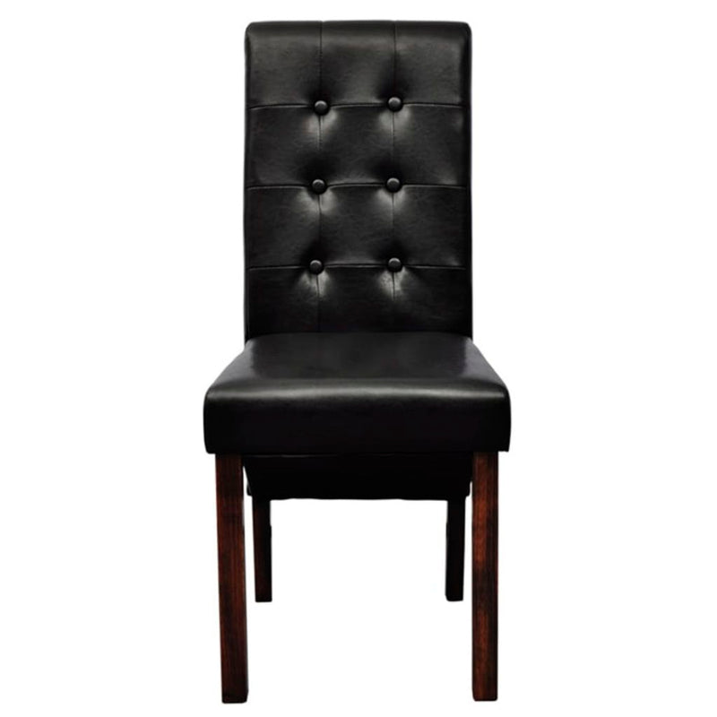 Dining Chairs 2 pcs Black Faux Leather