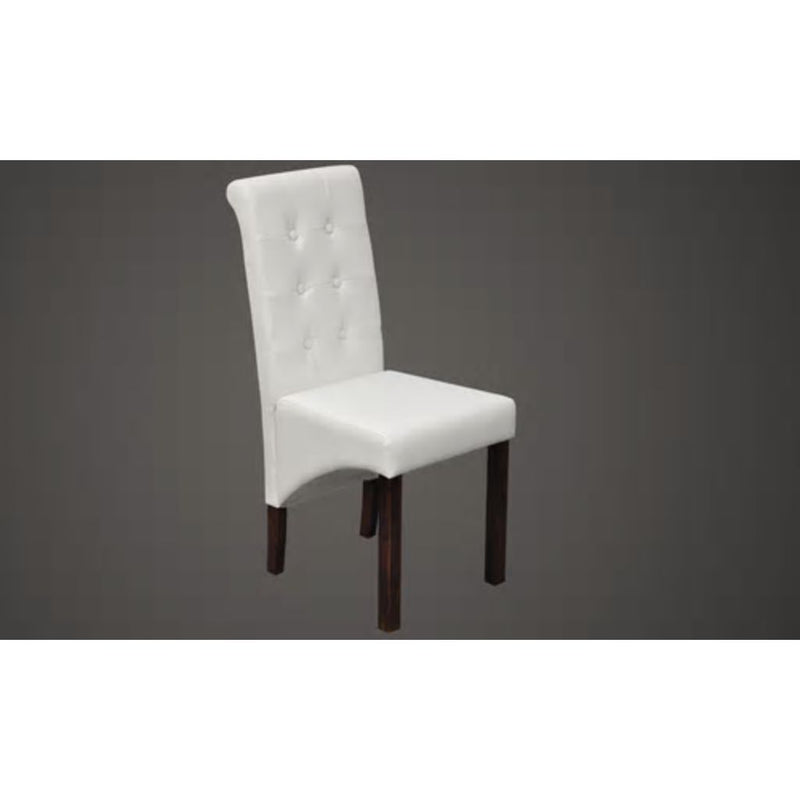 Dining Chairs 2 pcs White Faux Leather