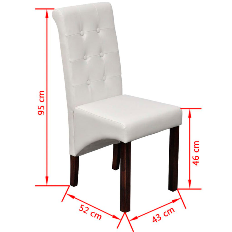 Dining Chairs 2 pcs White Faux Leather