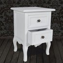 Nightstand with 2 Drawers MDF White