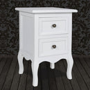 Nightstand with 2 Drawers MDF White