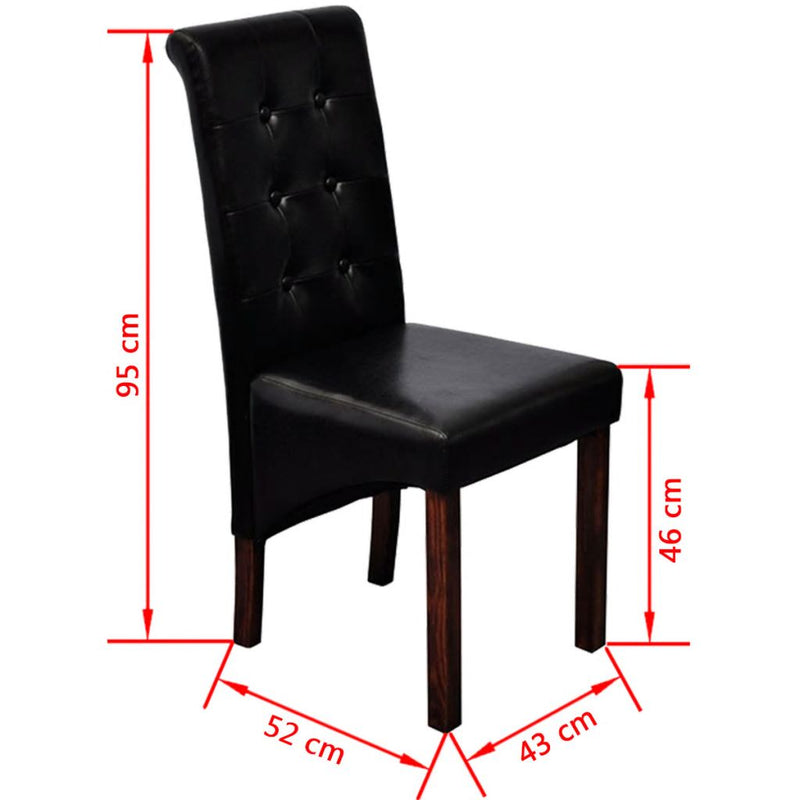 Dining Chairs 4 pcs Black Faux Leather