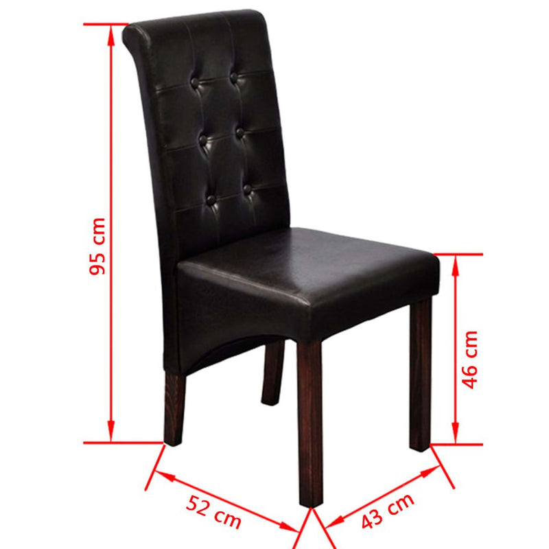 Dining Chairs 4 pcs Brown Faux Leather