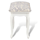 Dressing Stool Warm White Fabric
