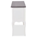 Console Cabinet 6 Drawers Brown and White Wood