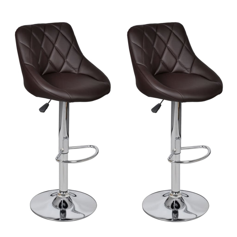 Bar Stools 2 pcs Brown Faux Leather