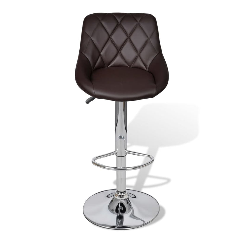 Bar Stools 2 pcs Brown Faux Leather