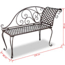 Garden Chaise Lounge 128 cm Steel Antique Brown