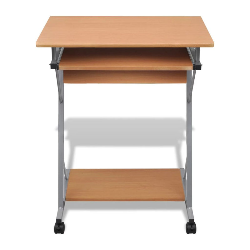 Computer Desk Pull Out Tray Brown Furniture Office Student Table