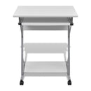 Computer Desk Pull Out Tray White Furniture Office Student Table