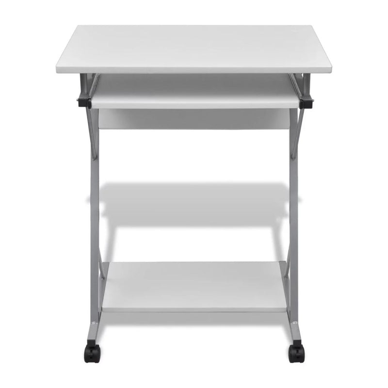 Computer Desk Pull Out Tray White Furniture Office Student Table