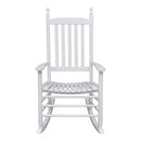 Rocking Chair with Curved Seat White Wood
