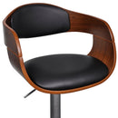 Bar Stool Bent Wood and Faux Leather