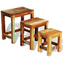 Nesting Table Set 3 Pieces Vintage Reclaimed Wood