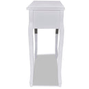 Dressing Console Table with Three Drawers White