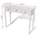 Dressing Console Table with Three Drawers White