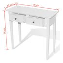 Dressing Console Table with Two Drawers White