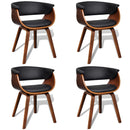 Dining Chairs 4 pcs Bent Wood and Faux Leather