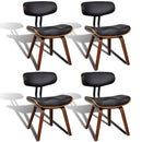 Dining Chairs 4 pcs Bent Wood and Faux Leather