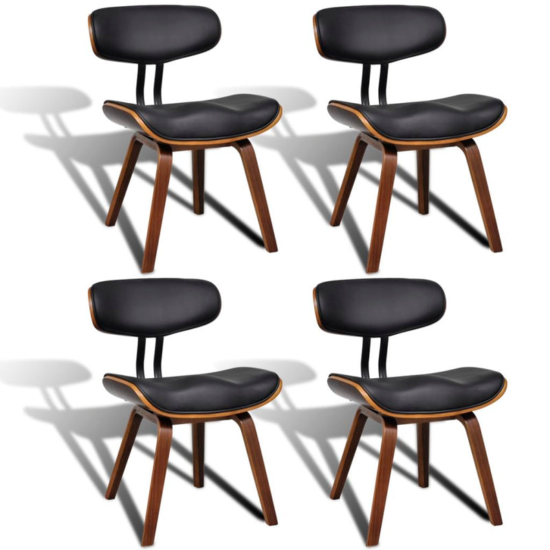Dining Chairs 4 pcs Bent Wood and Faux Leather