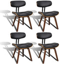 Dining Chairs 4 pcs Bent Wood and Faux Leather