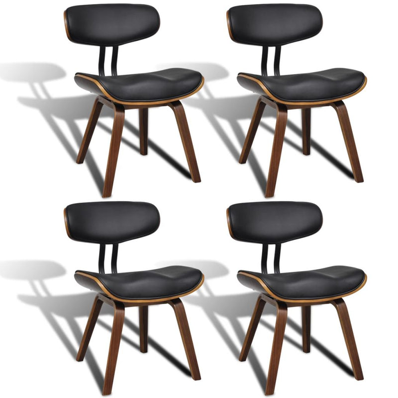 Dining Chairs 4 pcs Bent Wood and Faux Leather