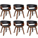 Dining Chairs 6 pcs Bent Wood and Faux Leather