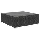 8 Piece Garden Lounge Set with Cushions Poly Rattan Black