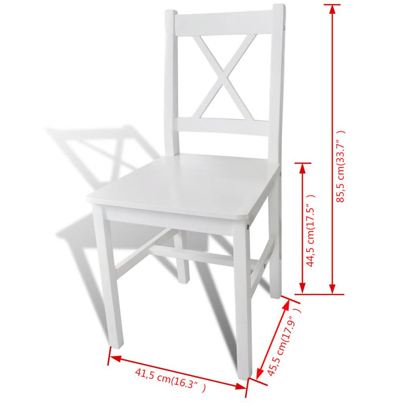 Dining Chairs 2 pcs White Pinewood