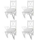 Dining Chairs 4 pcs White Pinewood