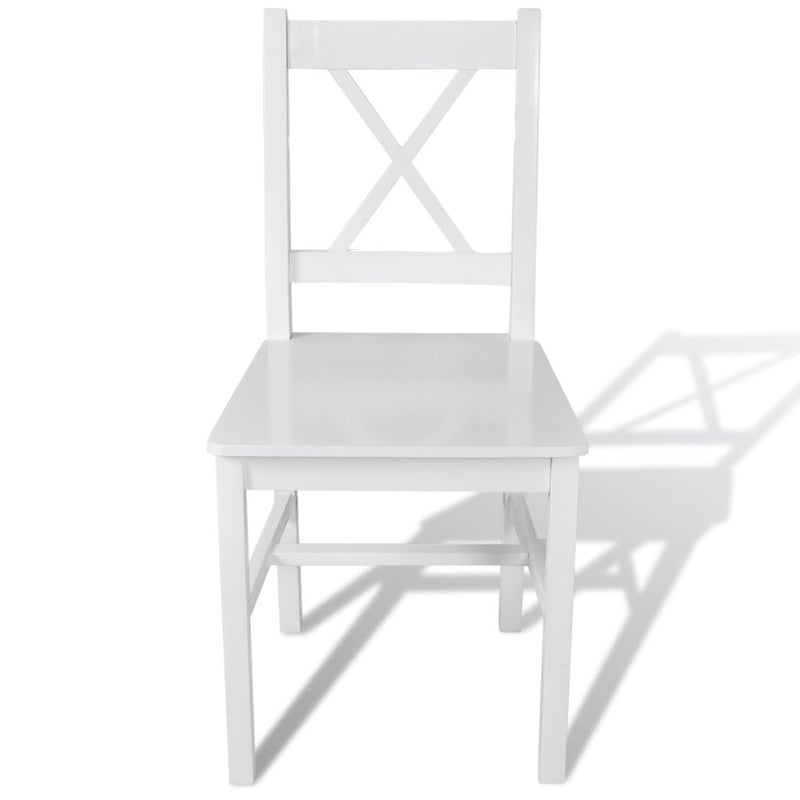 Dining Chairs 4 pcs White Pinewood