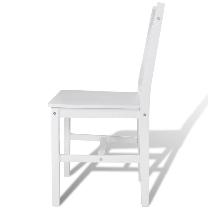 Dining Chairs 4 pcs White Pinewood