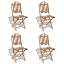 5 Piece Folding Outdoor Dining Set Bamboo