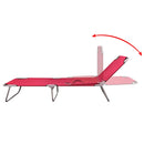 Folding Sun Lounger Powder-coated Steel Red